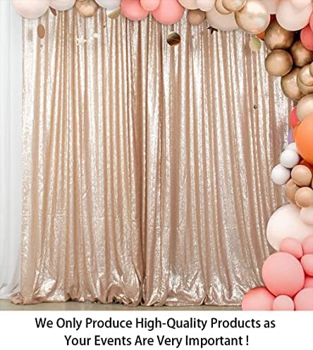 ShinyBeauty PHOTOBOOTH Background Best Choice-7FTx7FT-Champagne-Sequin Photography Backdrop Curtains for Wedding - Image 2
