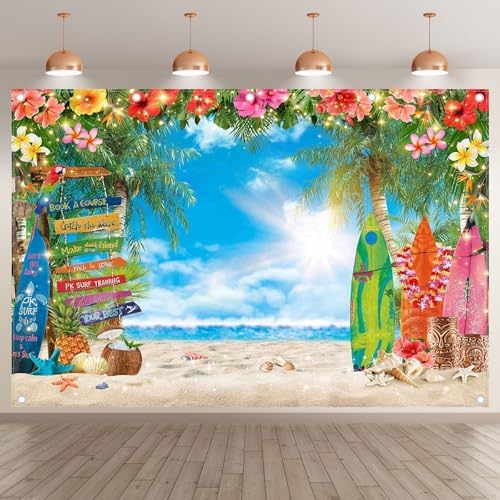 12x8ft Summer Hawaiian Beach Photography Tropical Luau Backdrop by YCUCUEIBACKDROP