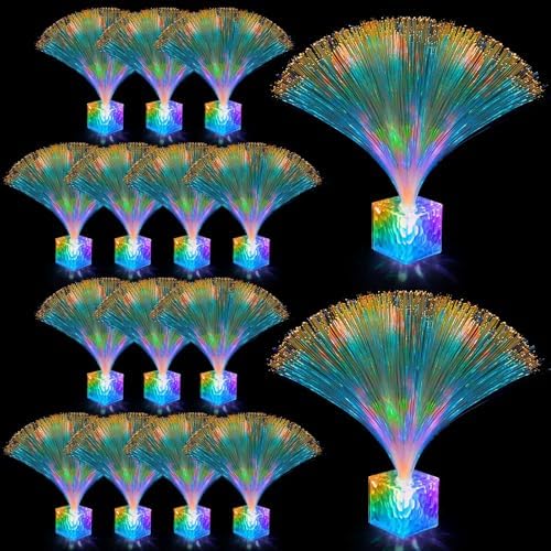 Amylove 16 Pcs Mini Fiber Optic Lamp Glow Party Favors, Clear, 10 Inch by Amylove