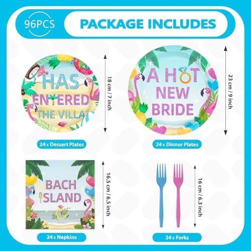 96Pcs Bach Island Bachelorette Party Decorations, Serve 24 - Image 2