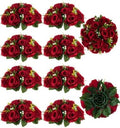 BLOSMON Faux Flower Centerpieces for Wedding Tables, 10 Pcs, Crimson Red by Blosmon