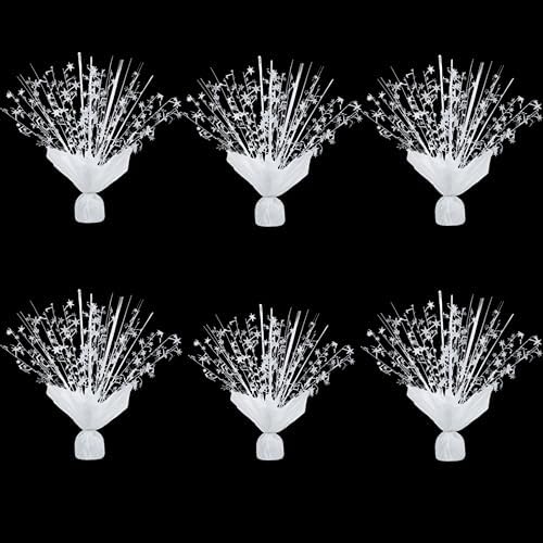 Metallic Foil Spray Centerpiece Stars for Wedding, Birthday, Anniversary, Christmas Table Decor, Holiday Festival Baby Shower Graduation Mantle Party Decorations (White630) by Unknown