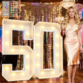 Ledido 4FT Marquee Light Up Numbers 50, 34 Colors Changing Marquee Numbers 4 Feet Tall with Remote, Big 50th Birthday Number, Large Lighted Number for Anniversary Graduation Birthday Party Decoration by Ledido