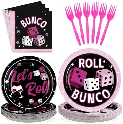 96Pcs Dice Party Supplies Card Game Birthday Decorations Serves 24 by Grencian