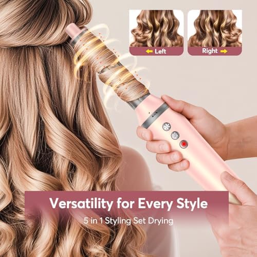5 in 1 Hair Styling Kit with Travel Case, Multi Hair Styler Set for Curling, Straightening, Volumizing & Smoothing, Hot Air Brush with Ionic Care for Fast Styling at Home & Travel - Image 3