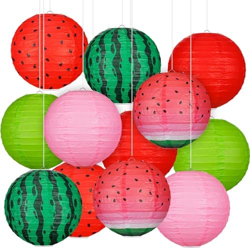 Panelee 12 Pcs Watermelon Party Decorations Summer Party Decorations 8 Inch by Panelee