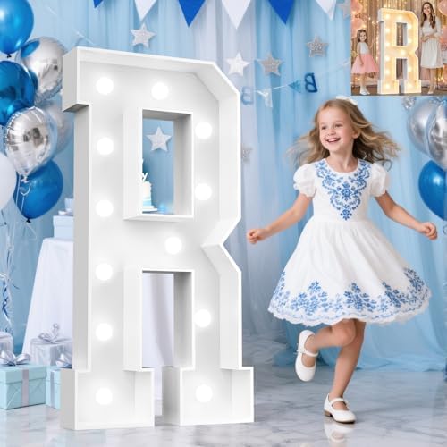 Pooqla 4 FT Marquee Letters, Light Up Letter R, Cool White and Warm White by Pooqla