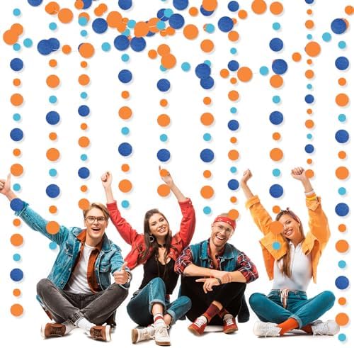 Outus 10 Pieces Orange,Blue Round Dots Garland Party Hanging Decor - Image 6