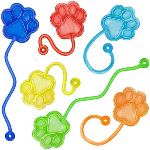30 PCS Sticky Hands Bulk Party Favors for Kids 4-8,8-12 Year Dog Paw Shape Stretchy Sticky Hand Feet Goodie Bags Stuffers for Kids Treasure Box Toys for Classroom Small Mini Prizes Trinkets by DODOLOL