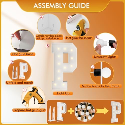 4FT Marquee Letters, Large Light Up Letters P for Prom Party Decor - Image 3