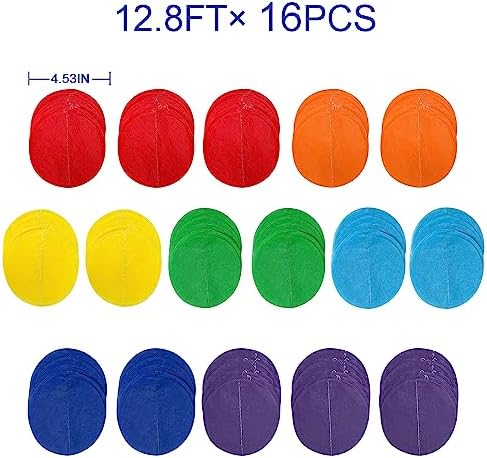 205Ft Rainbow Party Decorations Big Polka Dots Tissue Paper Backdrop Streamer Colorful Circle Dots Hanging Curtain Garland for Birthday Fiesta Carnival Wedding Engagement Pride Party Supplies - Image 3