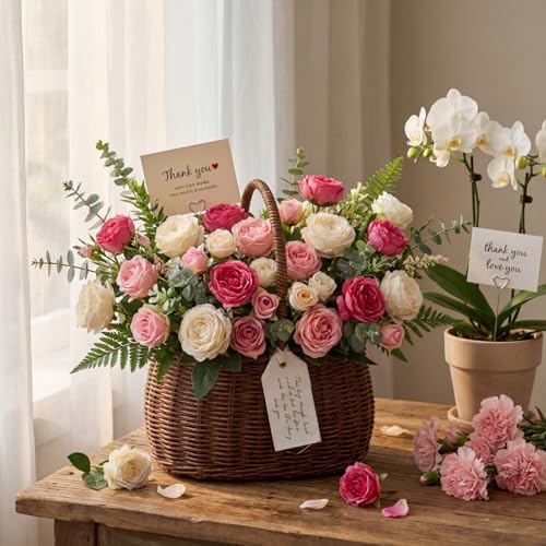 Geosar 16 Bundles Artificial Peonies Flowers,Champagne,Pink - Image 5