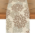 Artoid Mode Brown Gray Dahlia Pinnata Flower Floral Table Runner, Seasonal Holiday Kitchen Dining Table Decoration for Home Party Decor 13x72 Inch by ArtoidMode