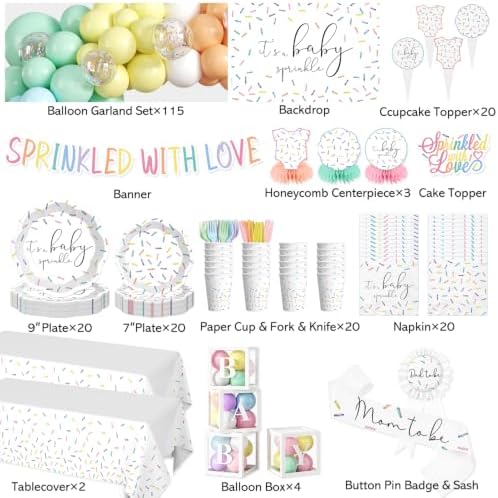 Cocomigo 269PCS Baby Sprinkle Decorations for Girl Serves 20 - Image 2
