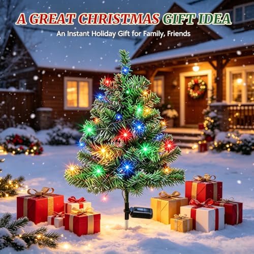 Solar Christmas Tree, Outdoor Christmas Decorations Waterproof Solar Lights - Image 6