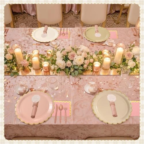Mimorou 169 Pcs Rose Gold Plates Napkins Cups Flatware Set - Image 5