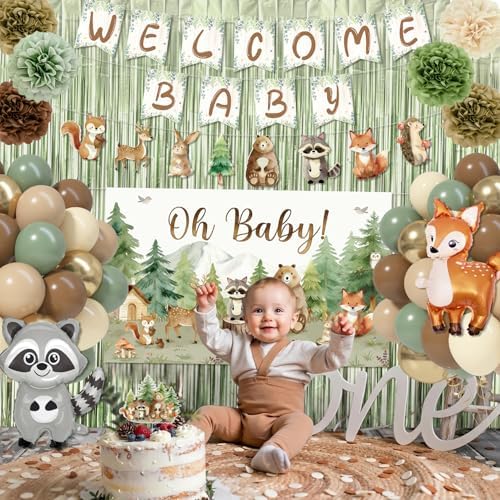 Woodland Animals Baby Shower Decorations Neutral Gender Reveal Supplies - Image 6