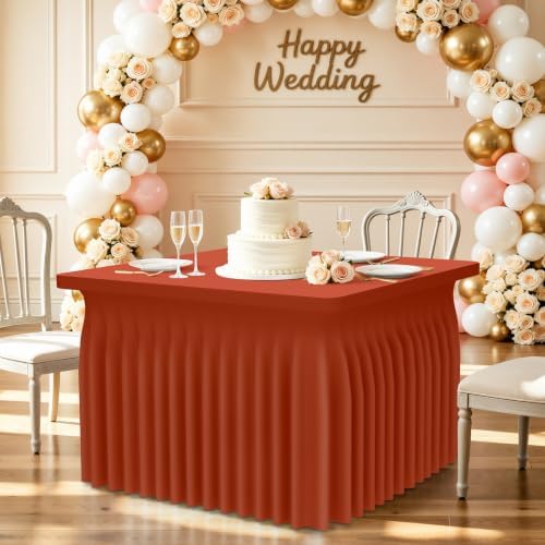 Smiry Spandex Elastic Fitted Table Cloth Skirt for 3FT Square Table - Image 6