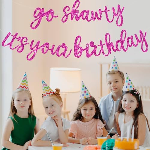 BEISHIDA Rose Red Pre-Strung Go Shawty It's Your Birthday Banner Decor - Image 5