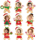 54Pcs Christmas DIY Paper Cutouts, Christmas Gingerbread Man Cut Outs Bulletin Board Decoration with Photo Space for Xmas DIY Craft Classroom Party Wall Decor, 9 Designs by PAIVSUN