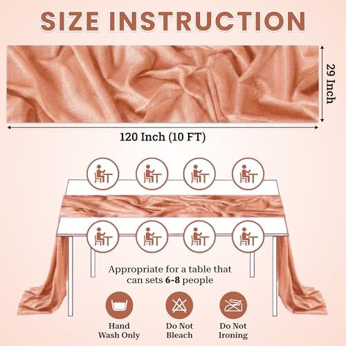 Pack of 20 Chiffon Table Runners 29 x 120 Inch, 10FT Long - Coral Peach - Image 3