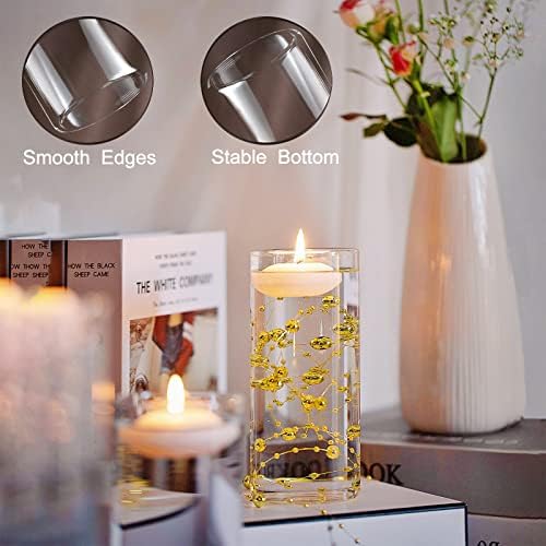 UDU 12 Set Glass Vases for Centerpieces with 24 White Floating Candles 80000 Vase Filler 6 Pearl String Party Event Home Wedding Centerpieces for Tables Decorations - Image 6