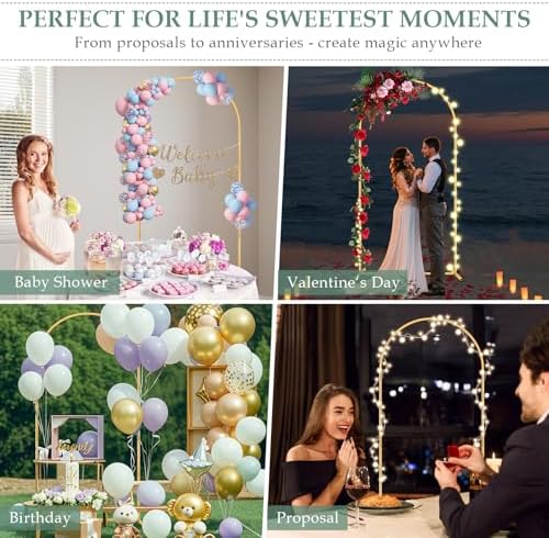 WellSign 6.6FT Metal Wedding Arch Backdrop Stand for Parties - Image 4