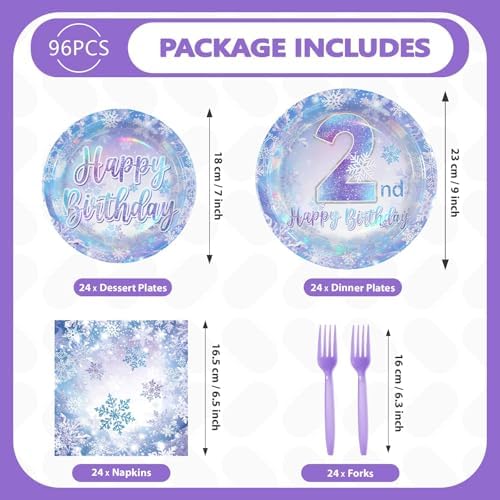 96Pcs Frozen Party Decorations for Girls Frozen Themed Party Serves 24 - Image 5