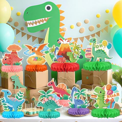 Dinosaur Birthday Party Supplies Kit - Dinosaur Themed Table Decorations with Honeycomb Centerpiece for Splendid Birthday Party Decorations - Image 5