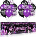 We Appreciate You Decorations Purple Appreciate You Banner Yard Sign with 18 Pcs Balloons Thank You for All You Do Banner Employee Staff Appreciation Gifts Teacher Doctor Appreciation Party Decor by Unknown