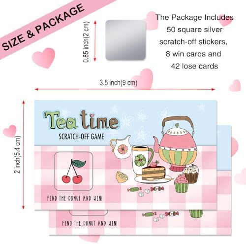 50 Pcs Funny Tea Time Scratch Off Game Cards for High Tea Party - Image 2