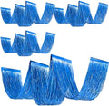 Breling 4 Pcs Blue Ceiling Fringe Curtains, Metallic Foil Drapes, 15 ft by Breling