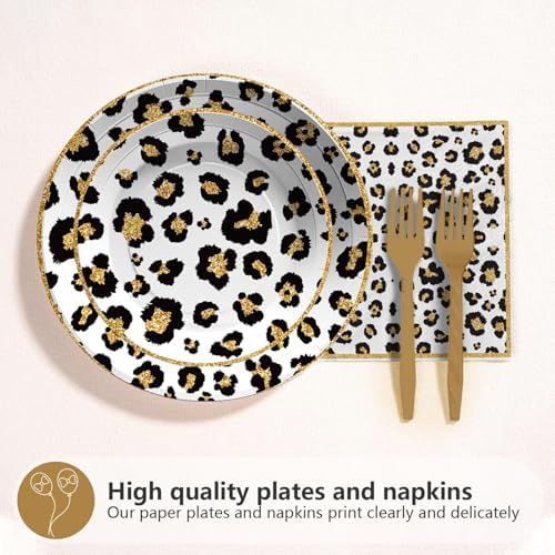 Grencian 96 Pcs Cheetah Print Birthday Party Decorations, Serves 24 - Image 2