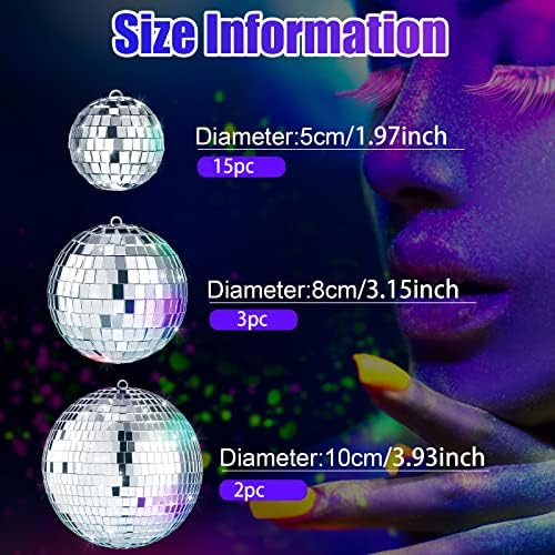 MTLEE 20 Pcs Disco Balls Decorations Assorted Size Party Decor - Image 4