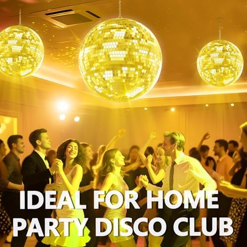 Gold Disco Ball Mirror Ball 16 inch for Party Decor, Hanging Disco Balls Decoration for Wedding, Events, Disco Party, Home Decorations, Dance Floor and Celebrations - Image 6