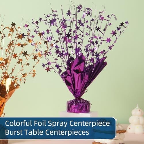 24 Pack Purple Metallic Foil Spray Centerpiece Star Table Decoration Burst Table Centerpieces for Birthday Graduation New Year Halloween Party Supply (Purple) - Image 5