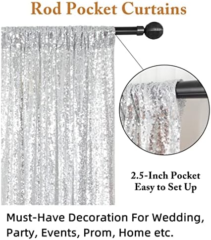 ShinyBeauty Sequin Backdrop - Backdrop Photography and Photo Booth Backdrop for Wedding/Party/Photography/Curtain/Birthday/Christmas/Prom/Other Event Decor - 4FTx6FT(48inx72in) (Silver) - Image 3