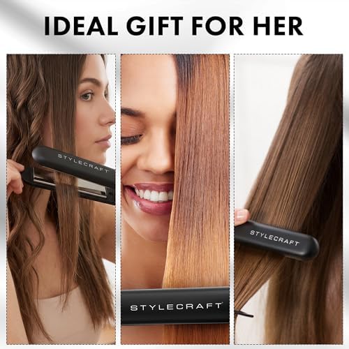 StyleCraft Stay Temp Professional 1" Titanium Flat Iron Hair Straightener - Image 5