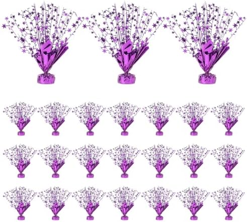 24 Pack Purple Metallic Foil Spray Centerpiece Star Table Decoration Burst Table Centerpieces for Birthday Graduation New Year Halloween Party Supply (Purple) by Ohiyoo