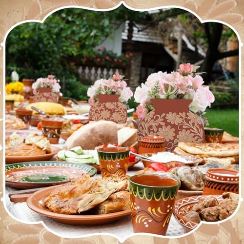 Jingmore 12 Pcs Cielito Lindo Fiesta Party Decoration, Brown Flower, Brown - Image 3