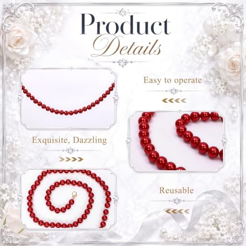 Canlierr 2 Pcs 5.6ft Christmas Giant Pearl Garland Decorations 25mm - Image 3