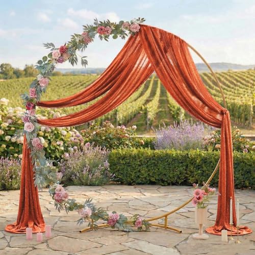 Pack of 1 Wedding Arch Drape Panel Fabric 30" x 100ft - Terracotta - Image 3