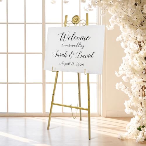 Gold Wedding Sign Stand 43.5Inch Easel Display Stand with Ground Stakes - Image 3