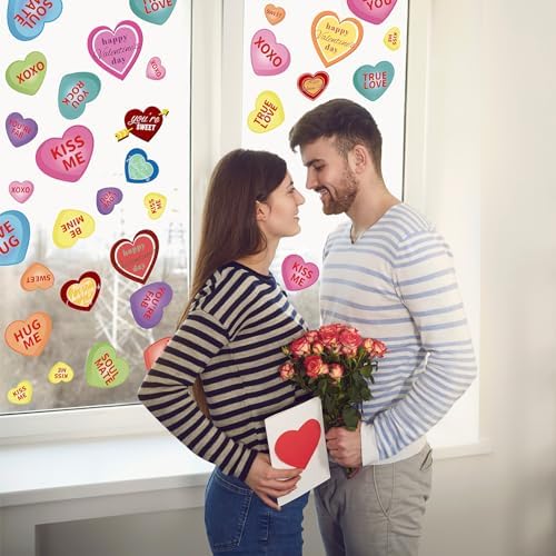 10 Sheets Valentines Day Window Clings for Valentines Decor, Reusable - Image 4