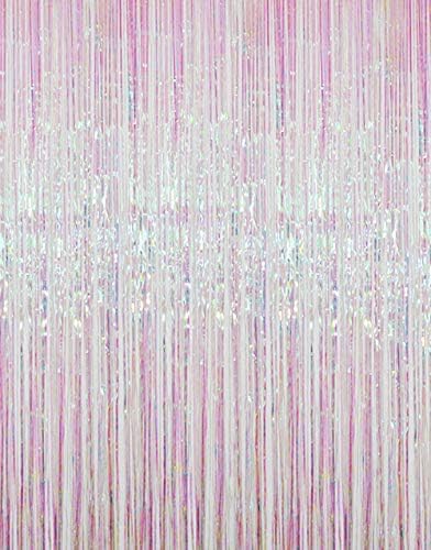 GOER 3.2 ft x 9.8 ft Metallic Tinsel Foil Fringe Curtains Party Photo Backdrop Party Streamers for Birthday,Graduation,New Year Eve Decorations Wedding Decor (5 Packs,Multicolor) by GOER