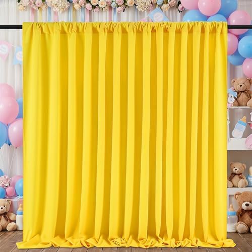 Yellow Backdrop Curtains 30ftx8ft Birthday Polyester Photo Drapes - Image 2