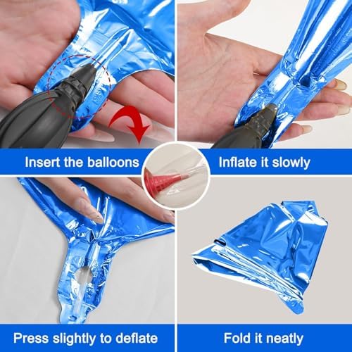 12PCS Dark Blue Round Foil Balloons 22" 15" 10" Metallic Blue Balloons - Image 7