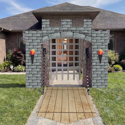 Frienda 105 Pcs Medieval Knight Birthday Party Decor Large Castle Backdrop - Image 6