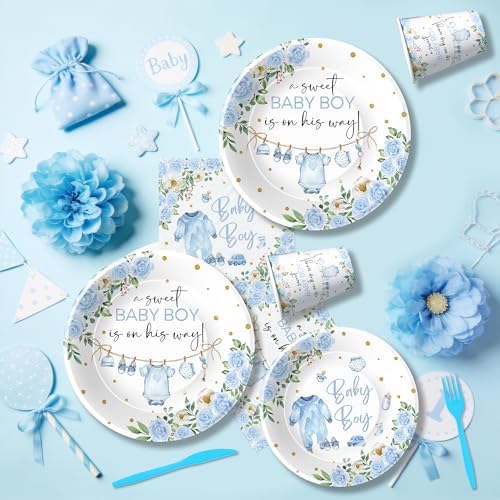 Baby Shower Decorations Boy, Blue Baby Boy Shower Party Supplies - Image 7