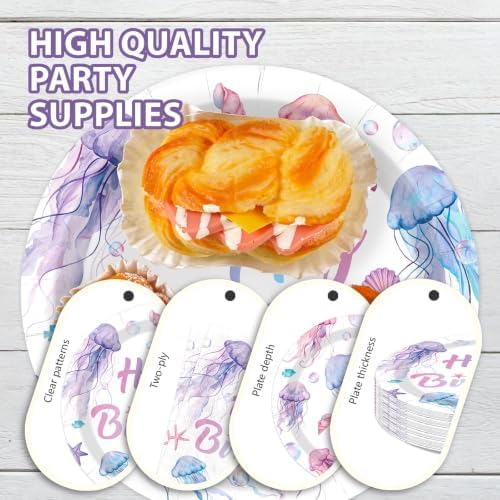 96Pcs Jellyfish Birthday Ocean Theme Party Decorations, Serves 24 - Image 5